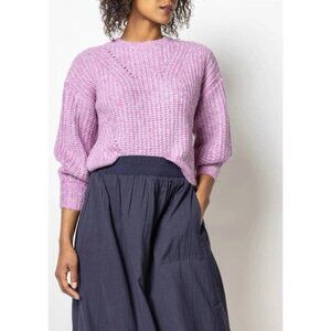 Lilla P Airspun Ribbed Pullover Sweater Freesia Pink Small. (HL166)